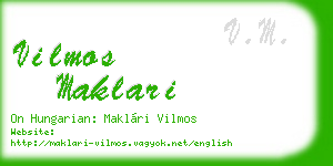 vilmos maklari business card
